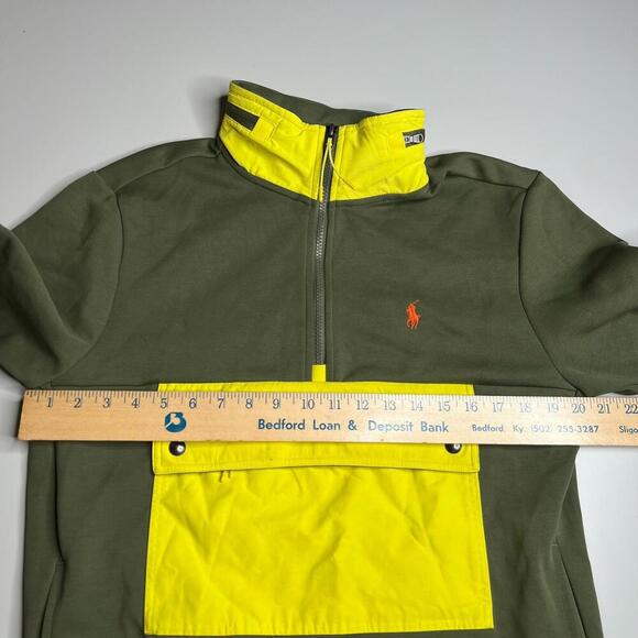 Polo Ralph Lauren Men's Double Knit Half Zip Sweatshirt Green Yellow $168 New - Picture 5 of 13